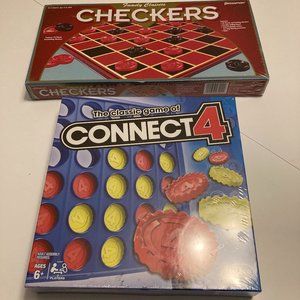 NWT Classic Board Games Checkers/Connect4